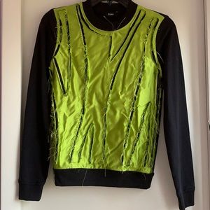 Risto black/green cotton&silk detail sweatshirt XS